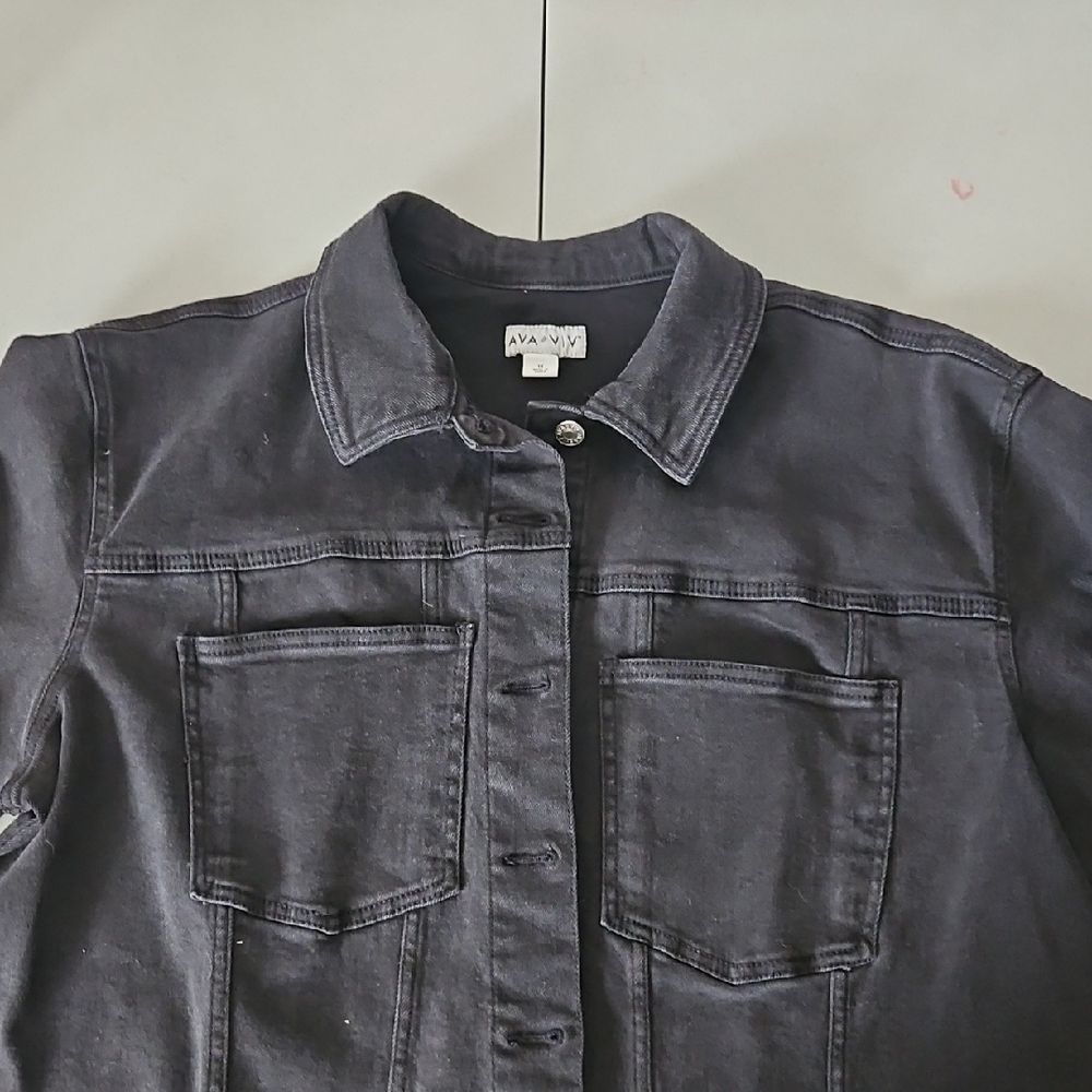 Ava & Viv Black Denim Trucker Jacket